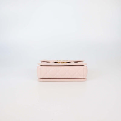 Christian Dior Powder Beige Cannage Leather Small Jolie Top Handle Bag