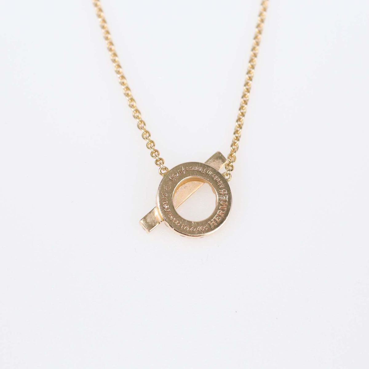 Hermes 18K Rose Gold Diamond Finesse Pendant Necklace