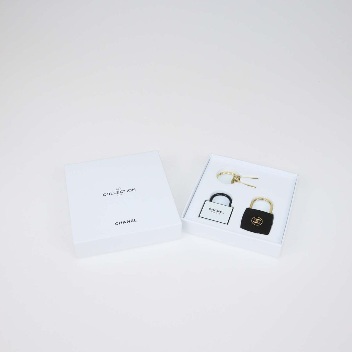 Chanel Black, White Acrylic La Collection 2024 Padlock & Key Gift Set