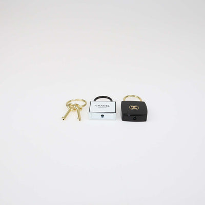Chanel Black, White Acrylic La Collection 2024 Padlock & Key Gift Set