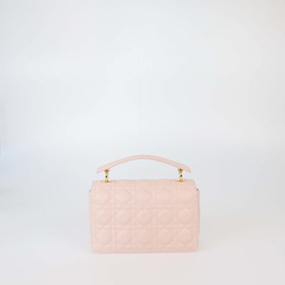 Christian Dior Powder Beige Cannage Leather Small Jolie Top Handle Bag