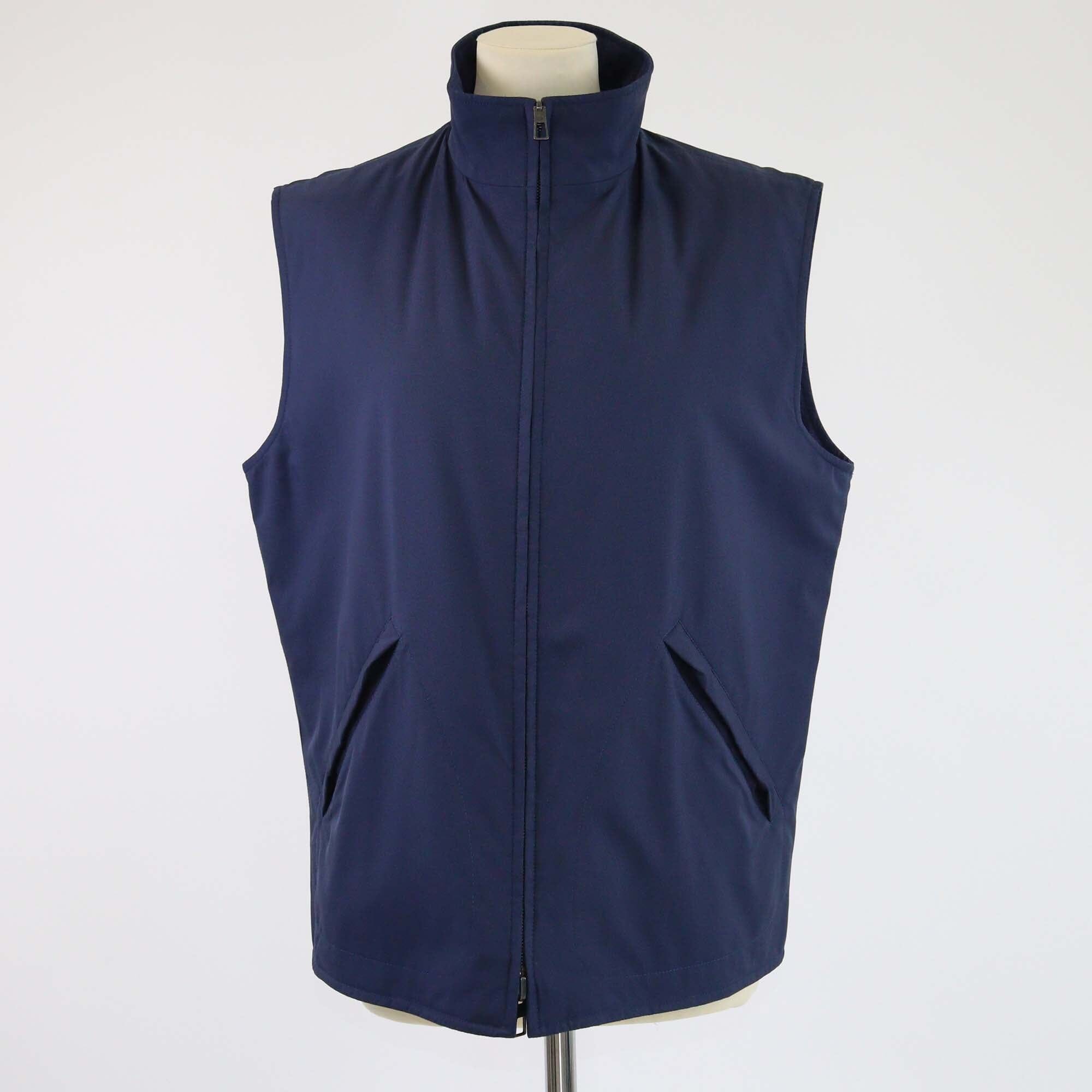 Loro Piana Blue Reversible Quilted Zip-Up Vest Mens Loro Piana 