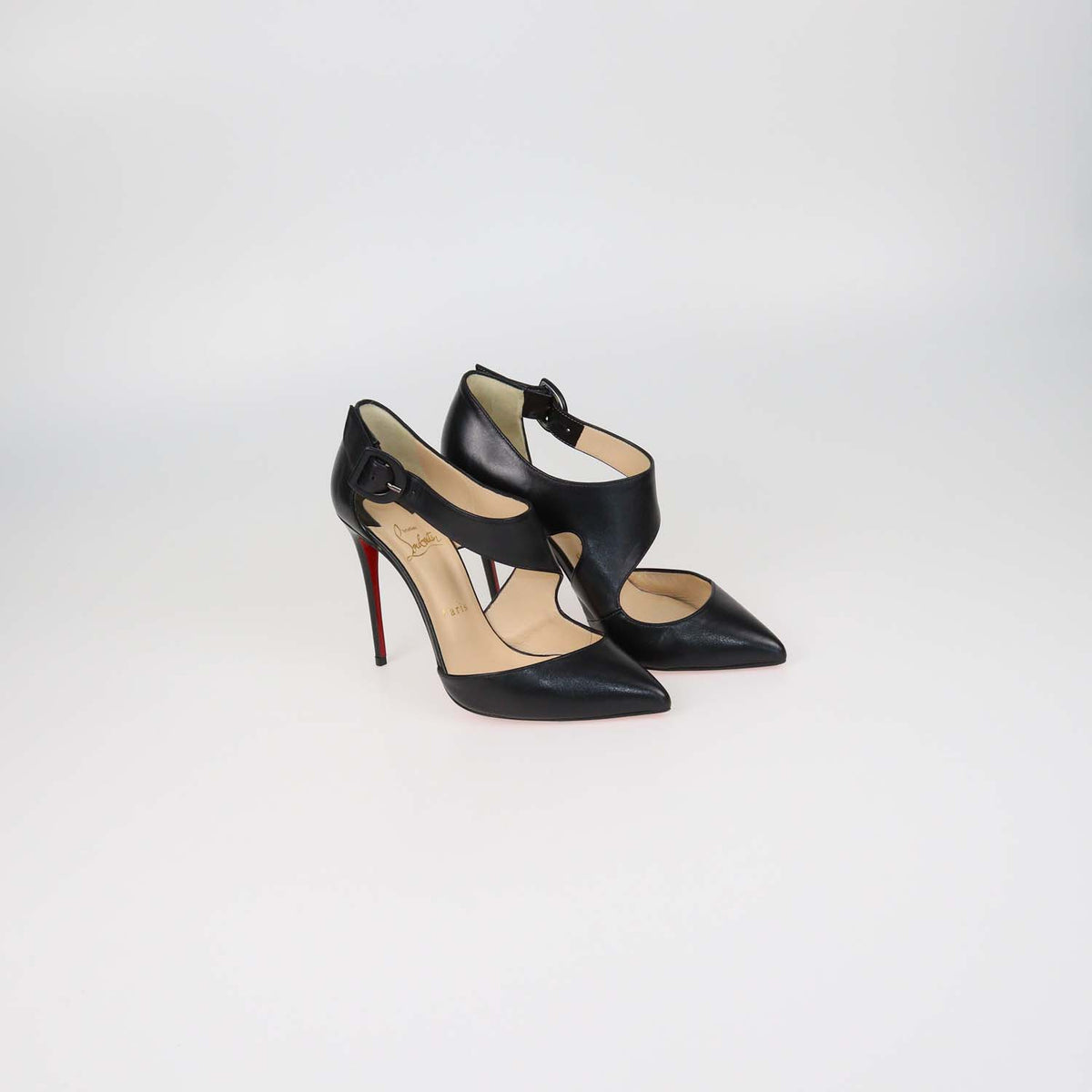 Christian Louboutin Black Leather Sharpeta Pumps