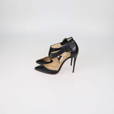 Christian Louboutin Black Leather Sharpeta Pumps