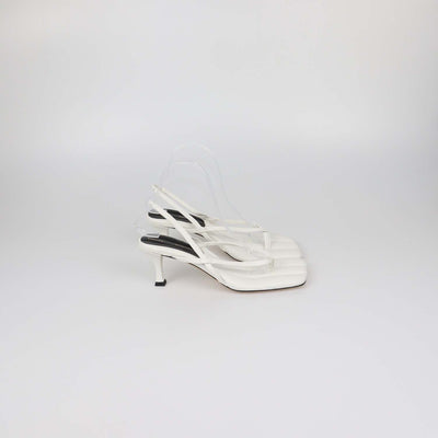 Proenza Schouler White Leather Square Thong Slide Sandals