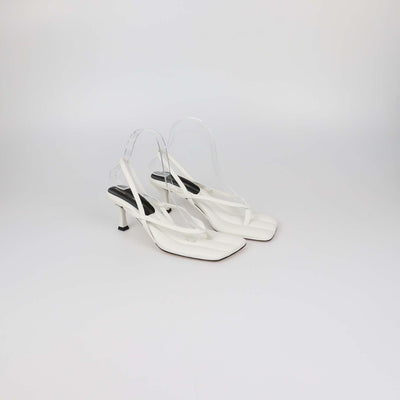 Proenza Schouler White Leather Square Thong Slide Sandals