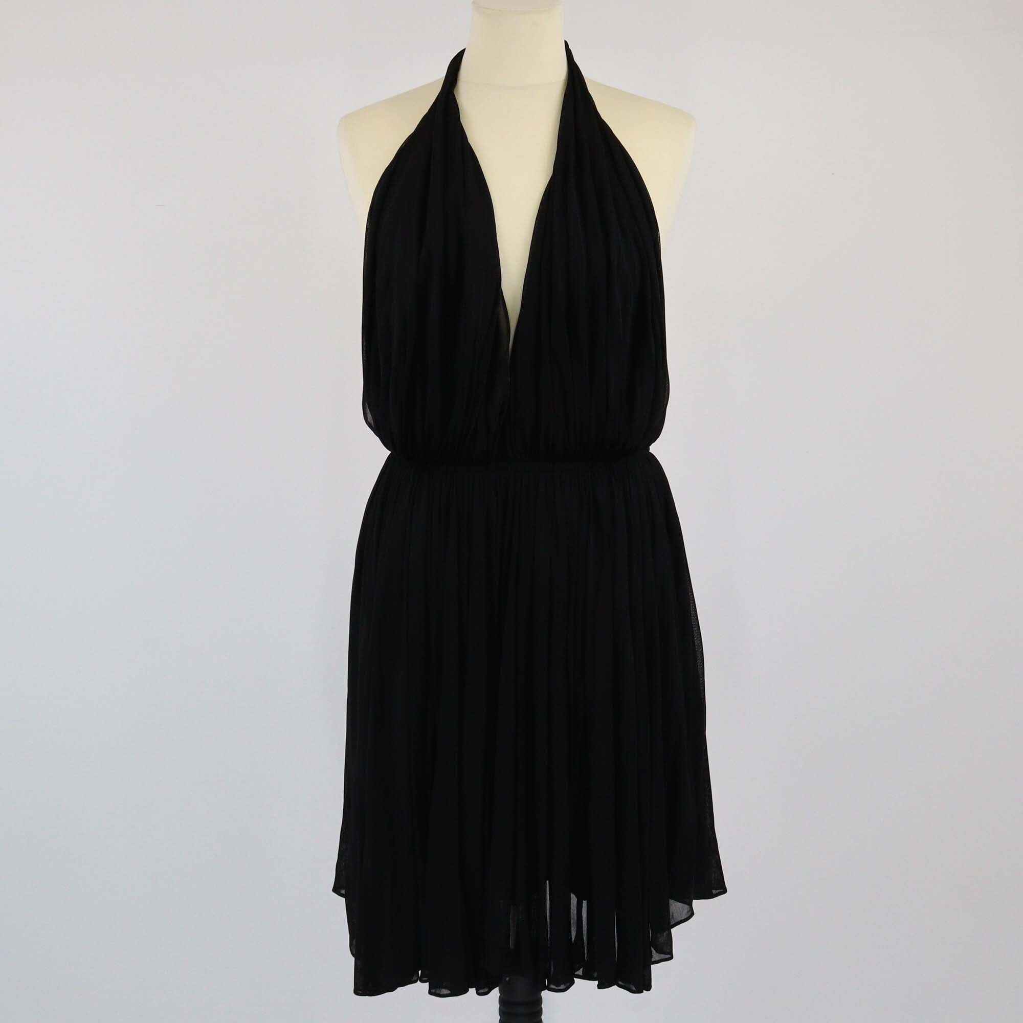 Saint Laurent Black Open Back Midi Dress Womens Saint Laurent 