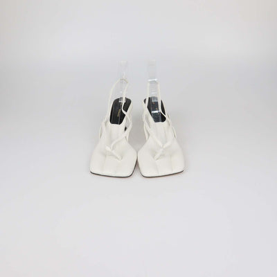 Proenza Schouler White Leather Square Thong Slide Sandals