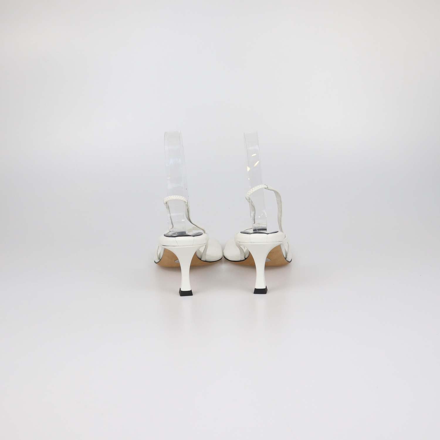 Proenza Schouler White Leather Square Thong Slide Sandals
