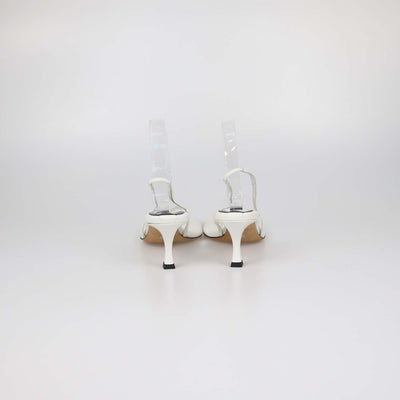 Proenza Schouler White Leather Square Thong Slide Sandals