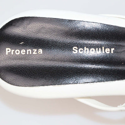 Proenza Schouler White Leather Square Thong Slide Sandals