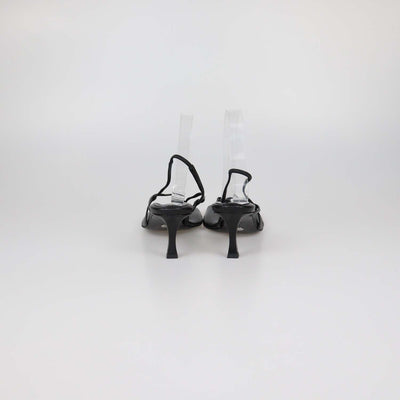 Proenza Schouler Black Leather Square Thong Slide Sandals