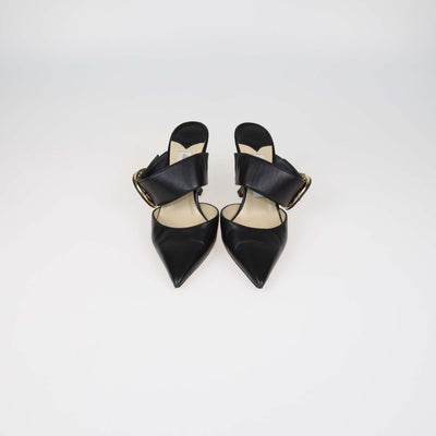 Jimmy Choo Black Leather Magie Mules