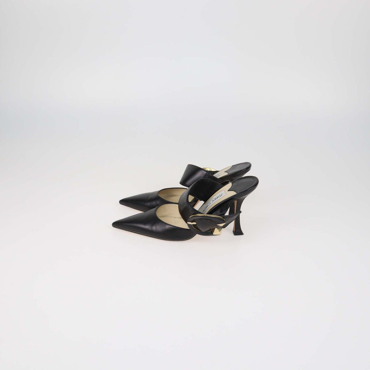 Jimmy Choo Black Leather Magie Mules