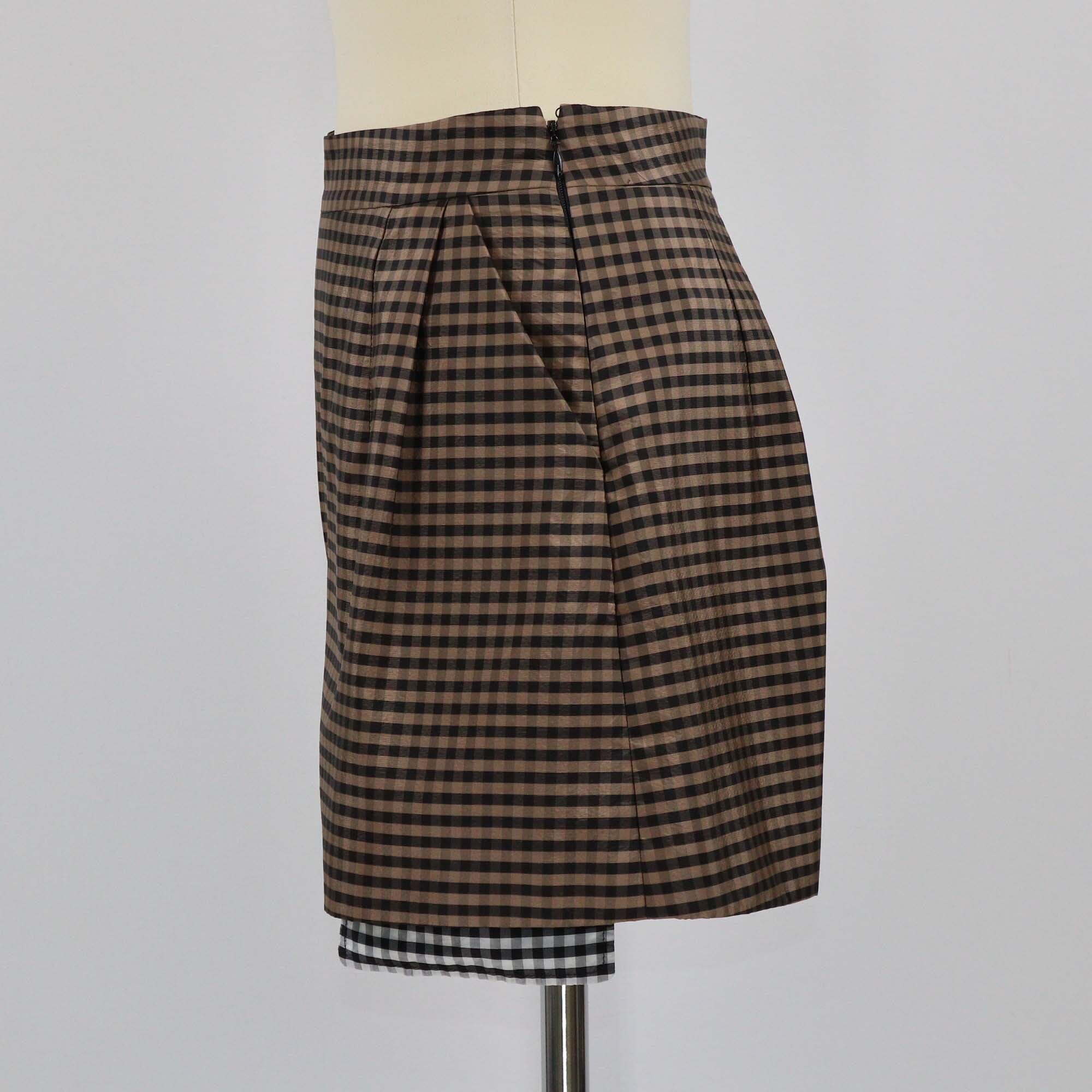 Christian Dior Brown/Black Checkered Mini Shorts Womens Christian Dior 