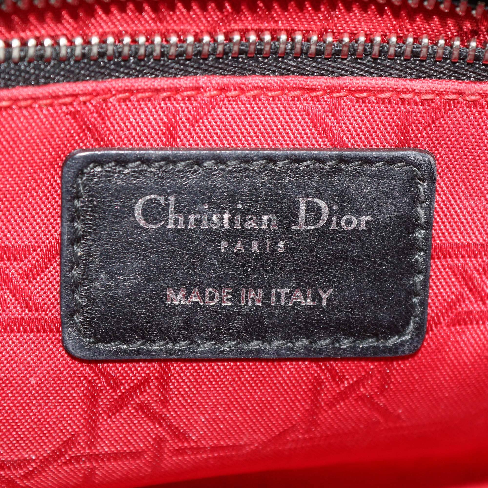 Christian Dior Black Cannage Leather Small Lady Dior Tote Womens Christian Dior 