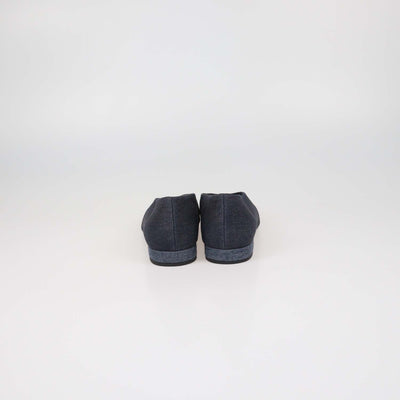 Loro Piana Two Tone Blue Denim Rebecca Cap Toe Ballet Flats
