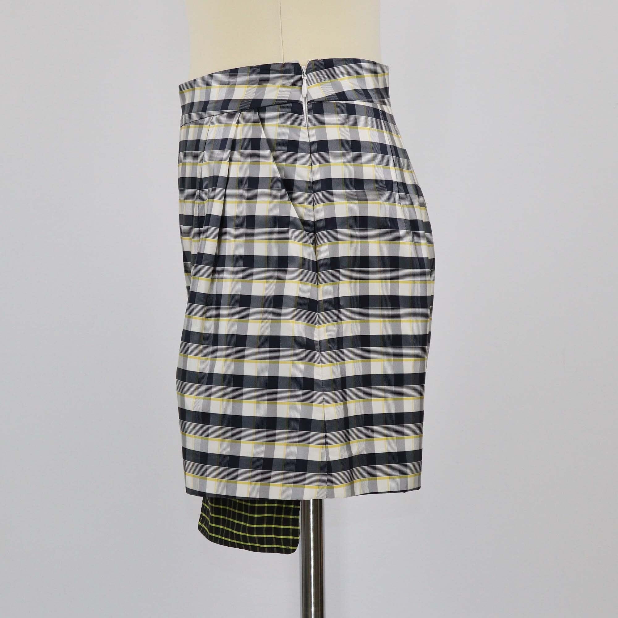 Christian Dior Tricolor Checkered Mini Shorts Womens Christian Dior 