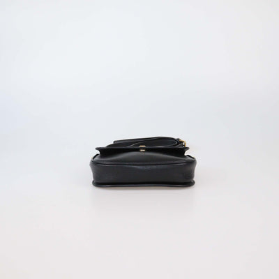 Yves Saint Laurent Black Leather Chyc Flap Crossbody Bag