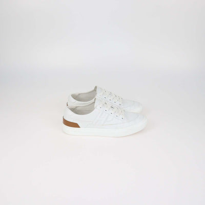 Hermes White Leather Deep Low Top Sneakers