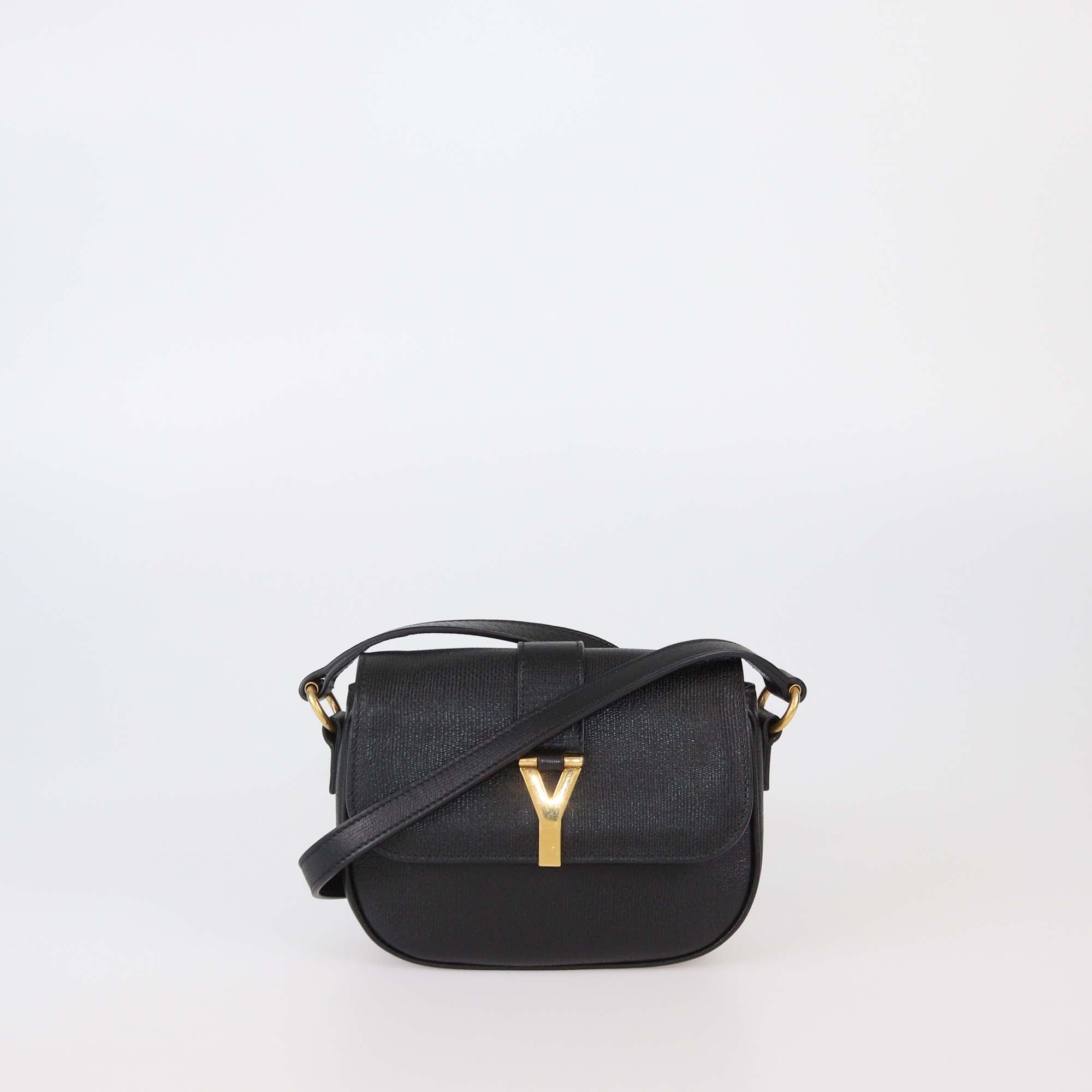 Yves Saint Laurent Black Leather Chyc Flap Crossbody Bag