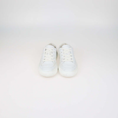 Hermes White Leather Deep Low Top Sneakers