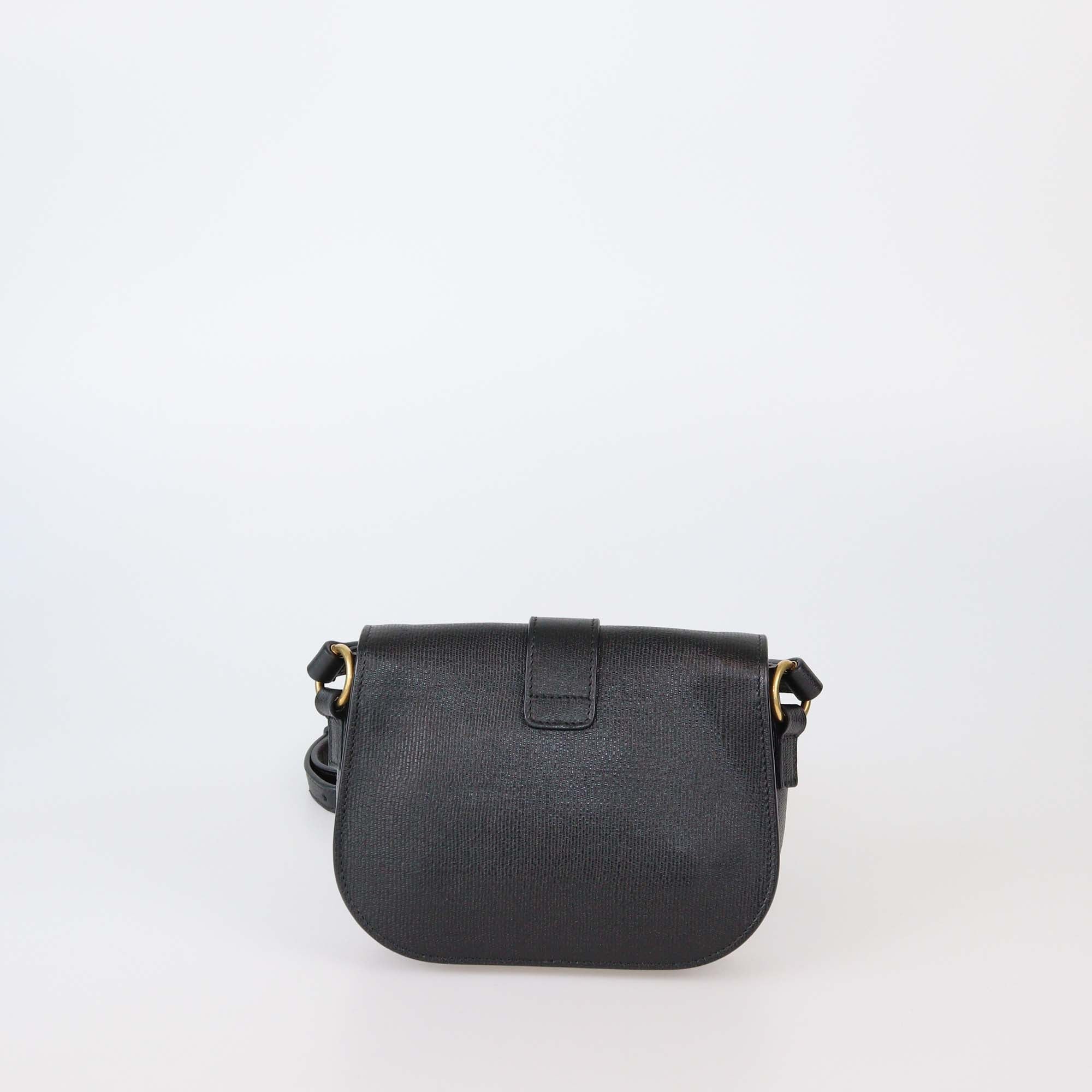 Yves Saint Laurent Black Leather Chyc Flap Crossbody Bag
