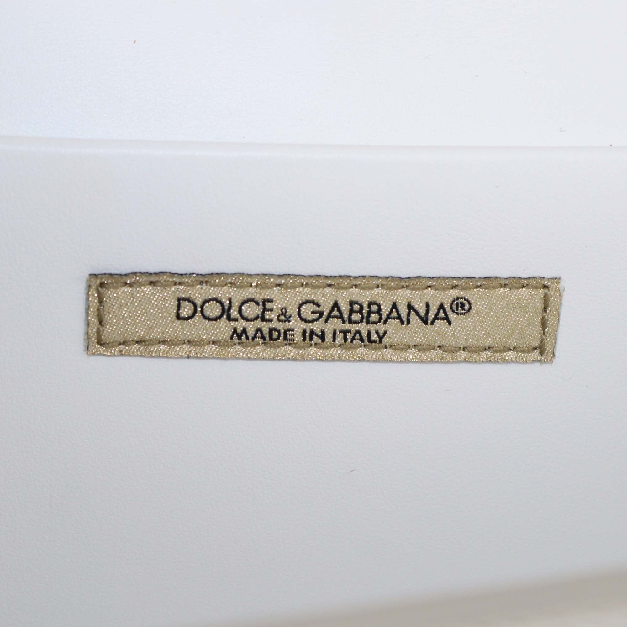 Dolce & Gabbana White Leather Wallet on Chain Womens Dolce & Gabbana 