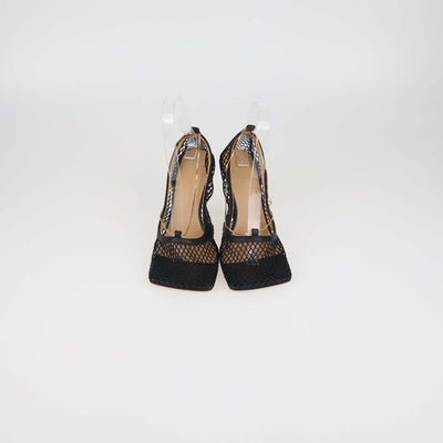 Bottega Veneta Black Mesh Nylon Stretch Pumps