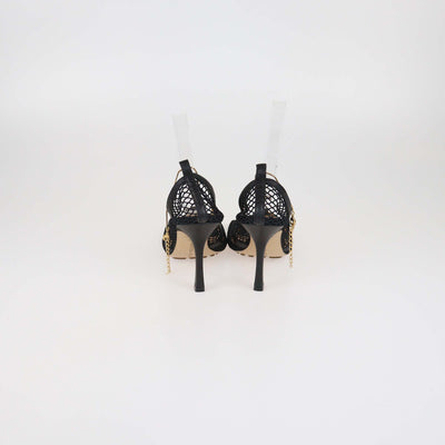Bottega Veneta Black Mesh Nylon Stretch Pumps