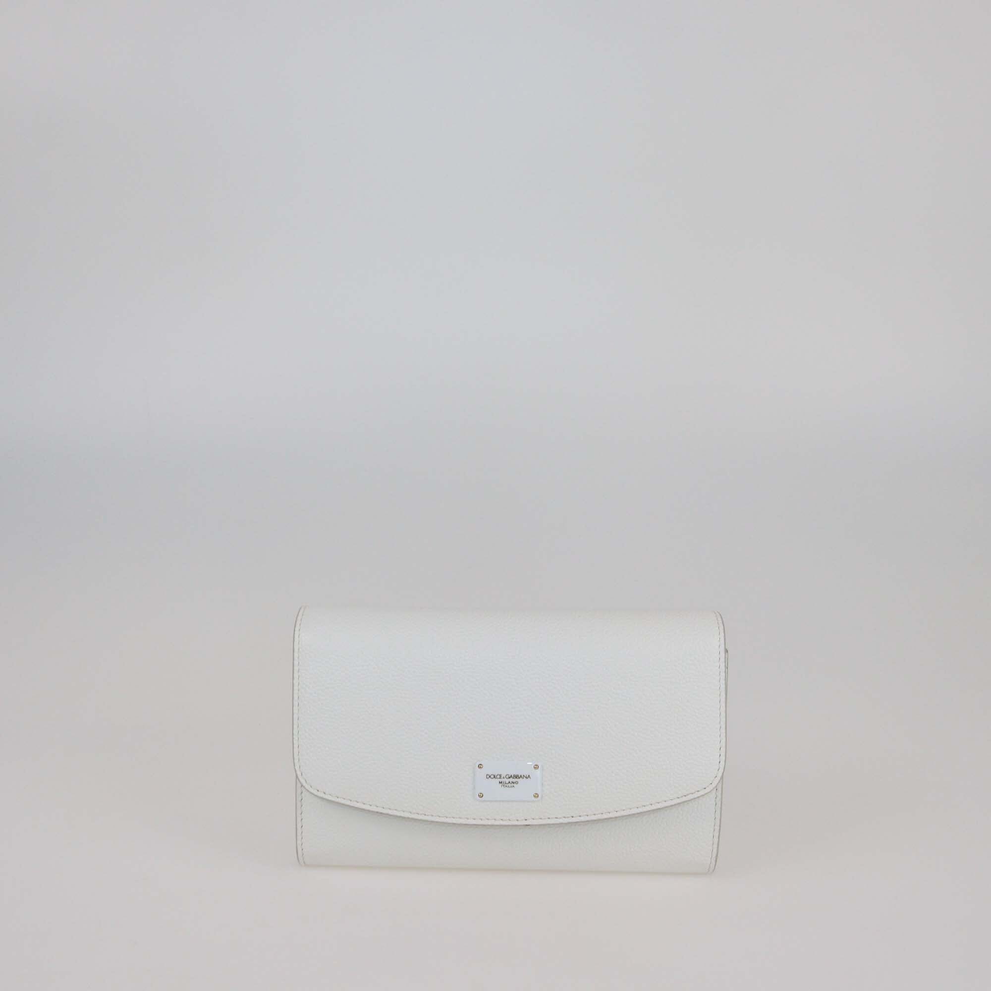Dolce & Gabbana White Leather Wallet on Chain Womens Dolce & Gabbana 