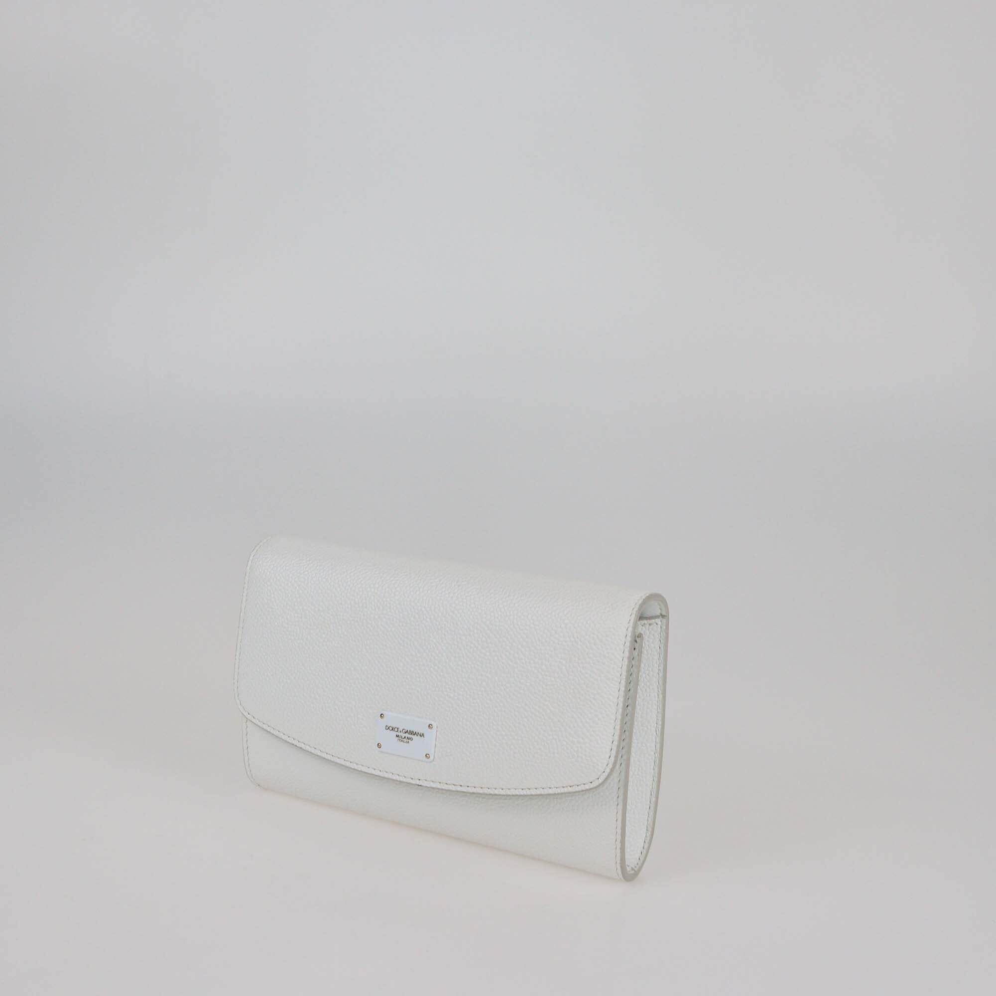 Dolce & Gabbana White Leather Wallet on Chain Womens Dolce & Gabbana 
