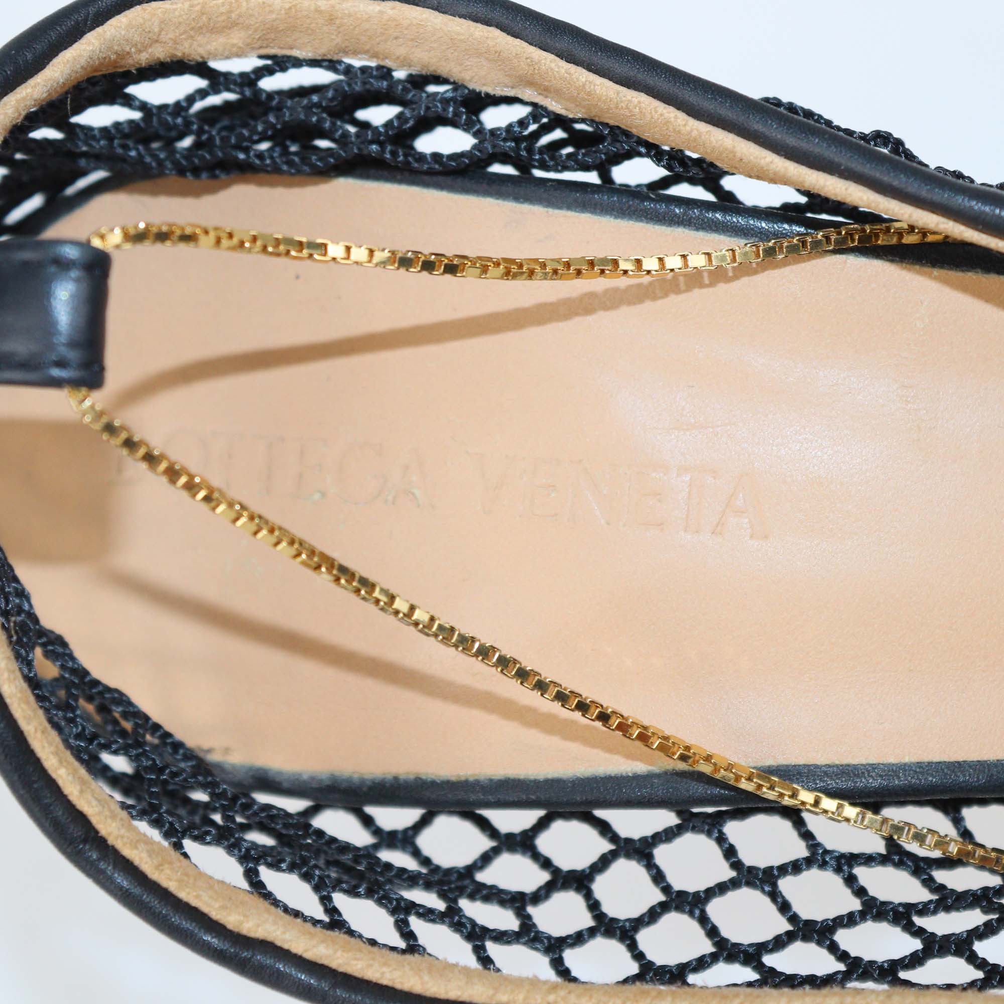 Bottega Veneta Black Mesh Nylon Stretch Pumps