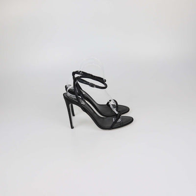 Rene Caovilla Black Strass Ellabrita Slingback Sandals