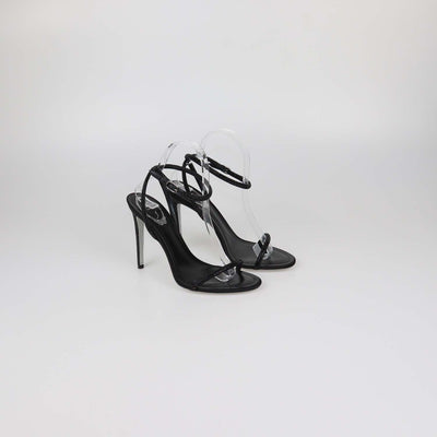 Rene Caovilla Black Strass Ellabrita Slingback Sandals