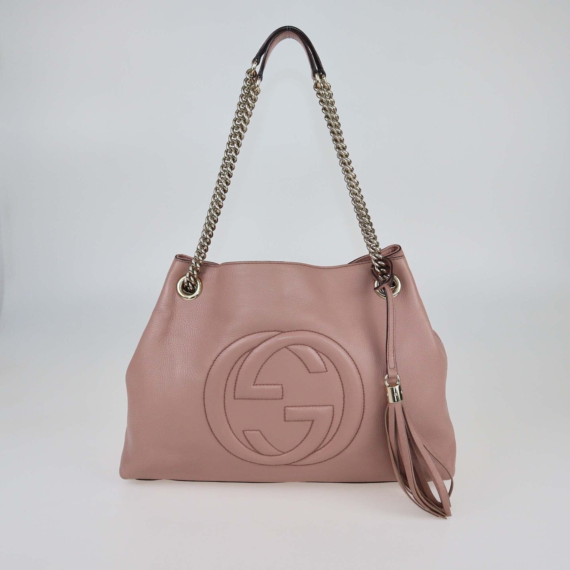 Gucci Rose Poudre Leather Soho Chain Shoulder Bag Womens Gucci 
