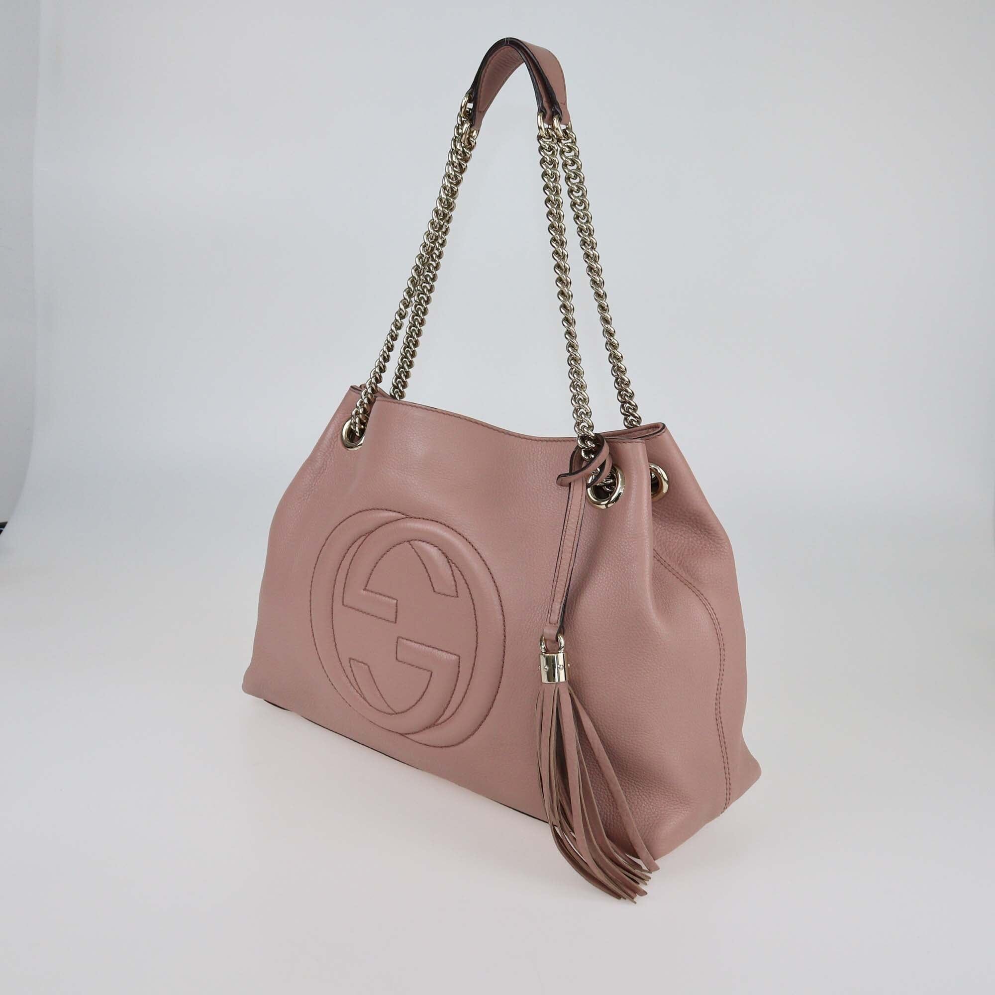 Gucci Rose Poudre Leather Soho Chain Shoulder Bag Womens Gucci 