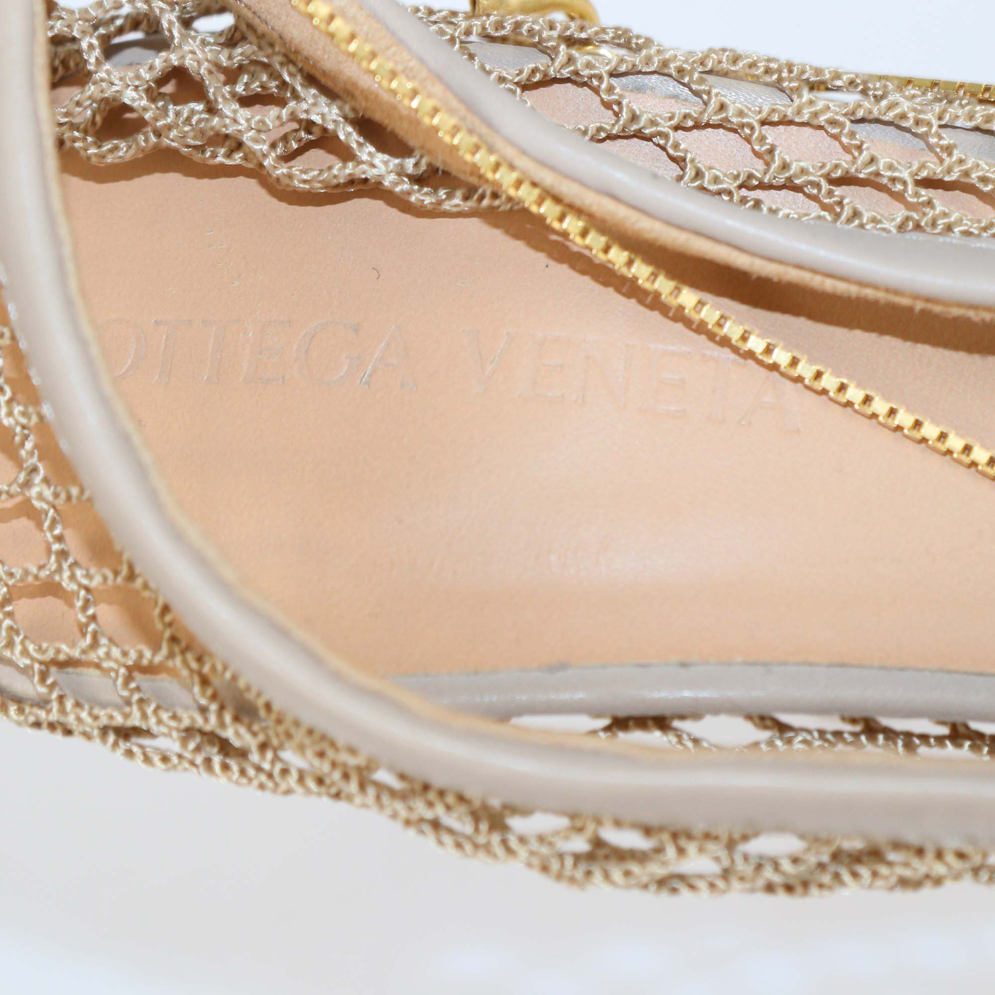 Bottega Veneta Beige Mesh Nylon Stretch Pumps