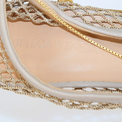 Bottega Veneta Beige Mesh Nylon Stretch Pumps