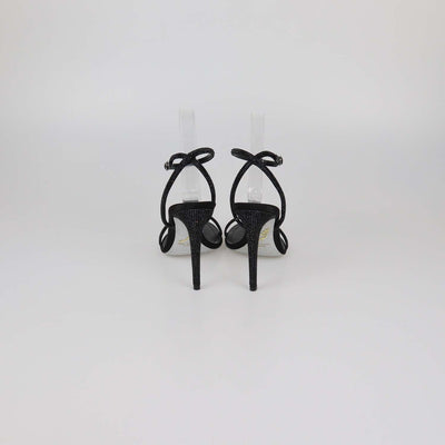 Rene Caovilla Black Strass Ellabrita Slingback Sandals