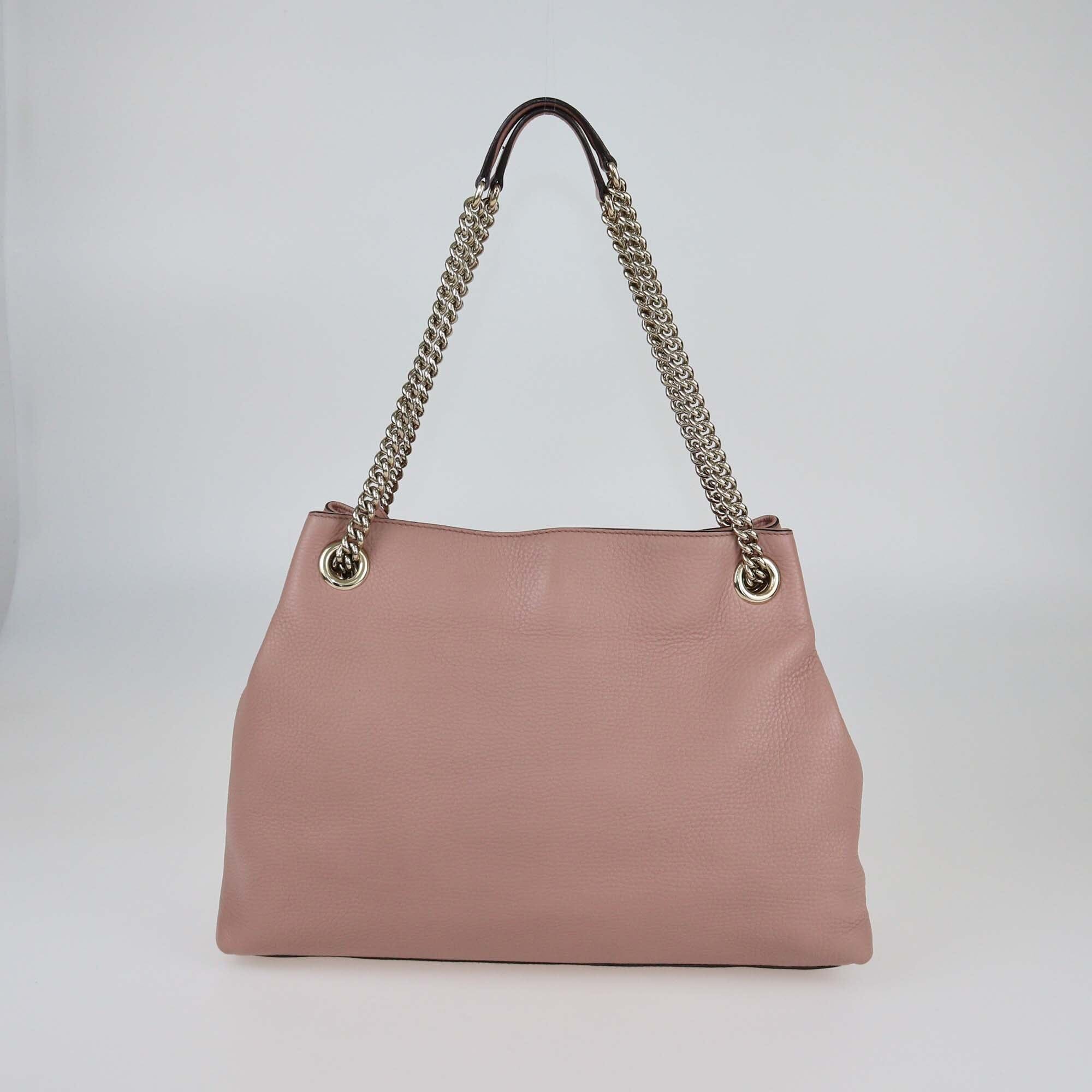 Gucci Rose Poudre Leather Soho Chain Shoulder Bag Womens Gucci 