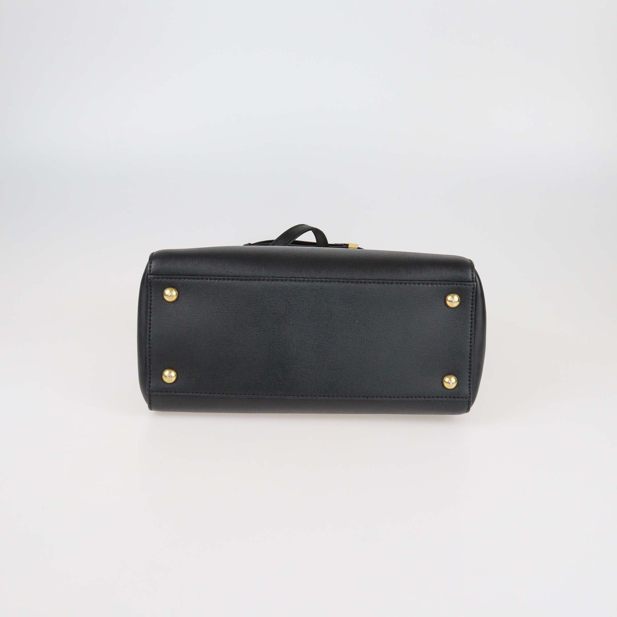 Fendi Black Leather Petite 2Jours Tote Womens Fendi 