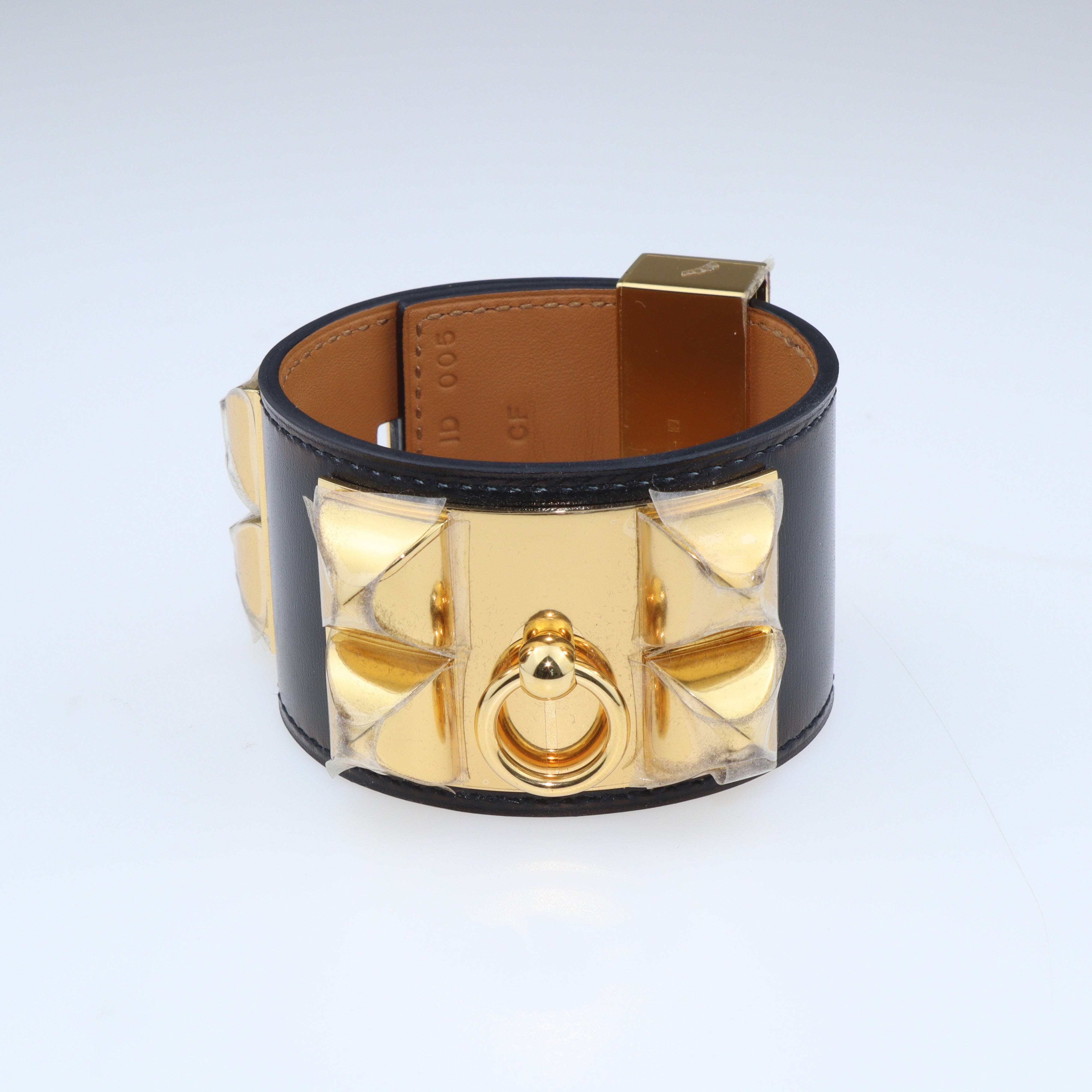 Black Collier de Chien Gold Plated Bracelet Jewellery Hermes 