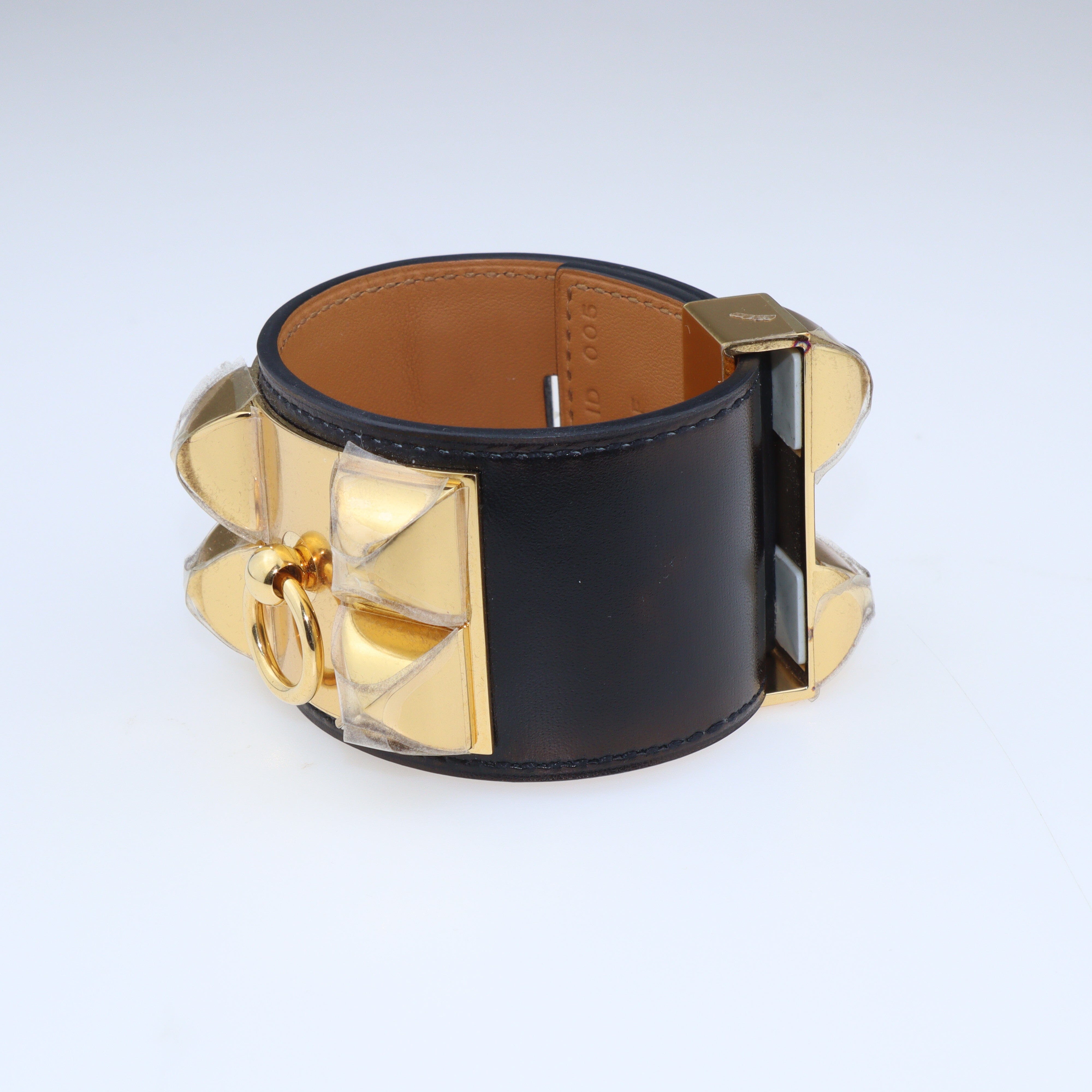 Black Collier de Chien Gold Plated Bracelet Jewellery Hermes 