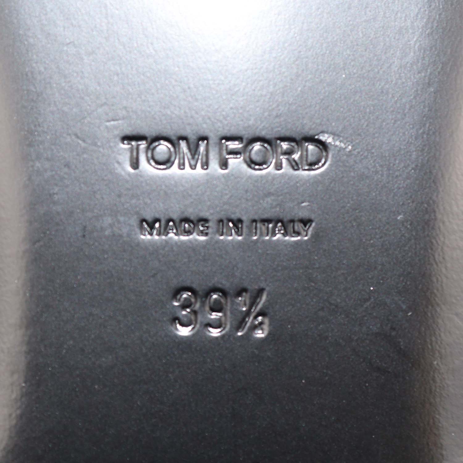 Tom Ford Gold Leather T-Strap Padlock Flat Sandals