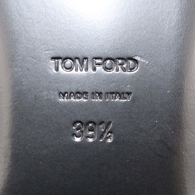 Tom Ford Gold Leather T-Strap Padlock Flat Sandals