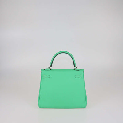 Hermes Vert Comics Swift Leather Palladium Hardware Kelly Retourne 25 Bag