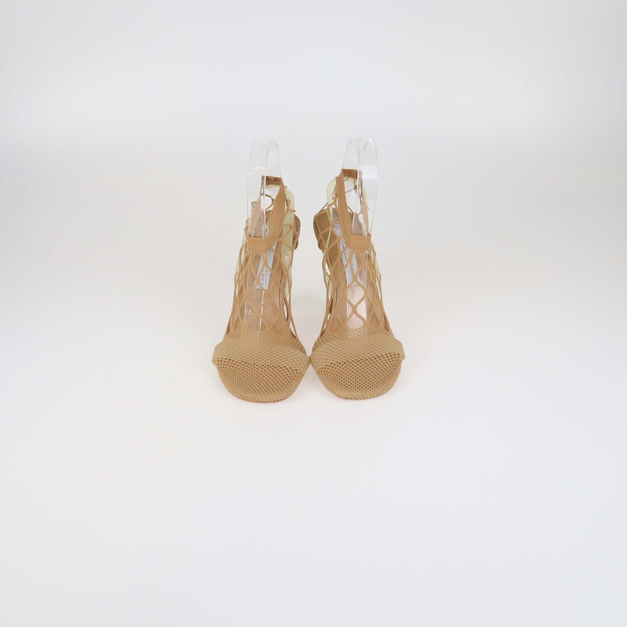 Stella McCartney Nude Fishnet Fabric Sandals