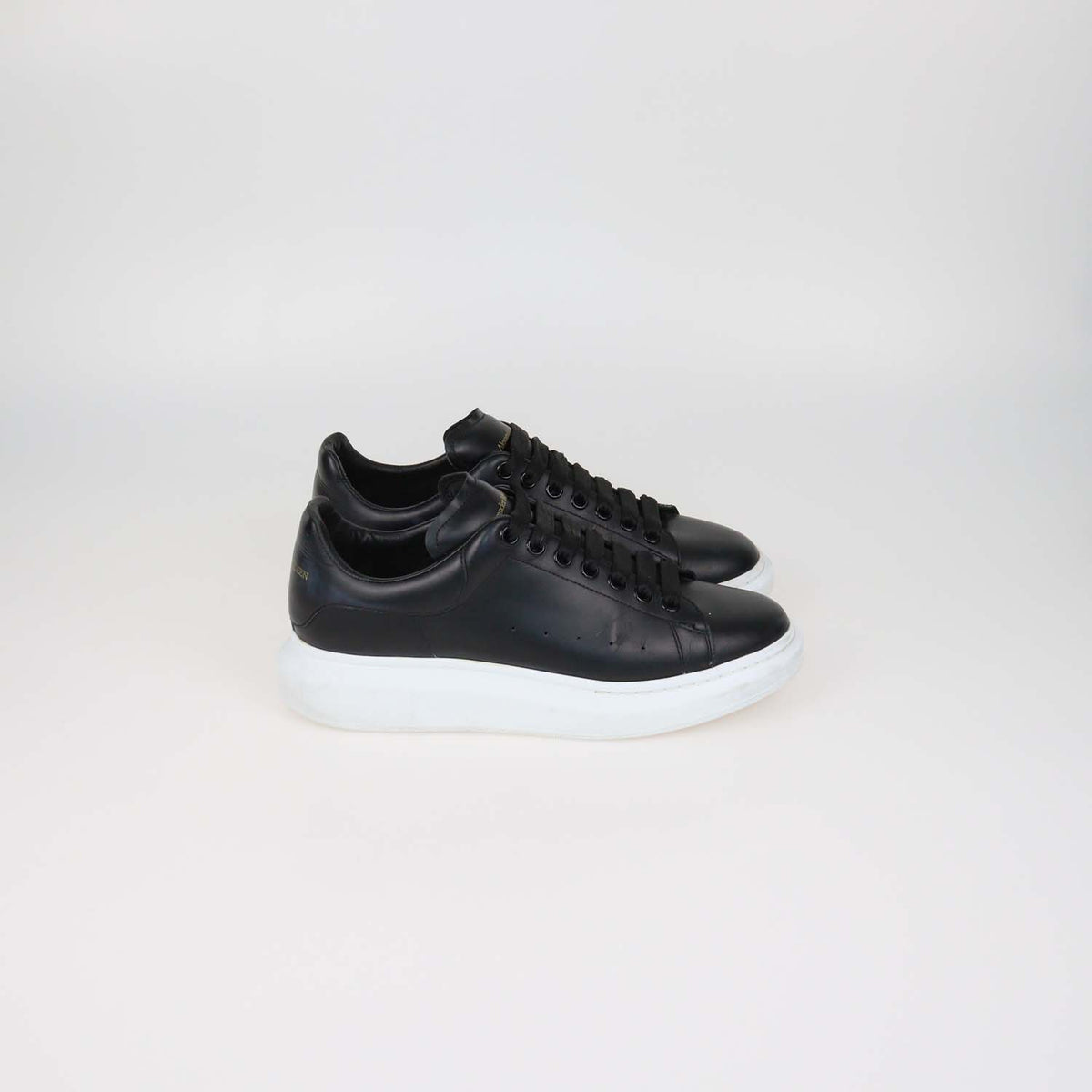Alexander McQueen Black Leather Oversized Sneakers