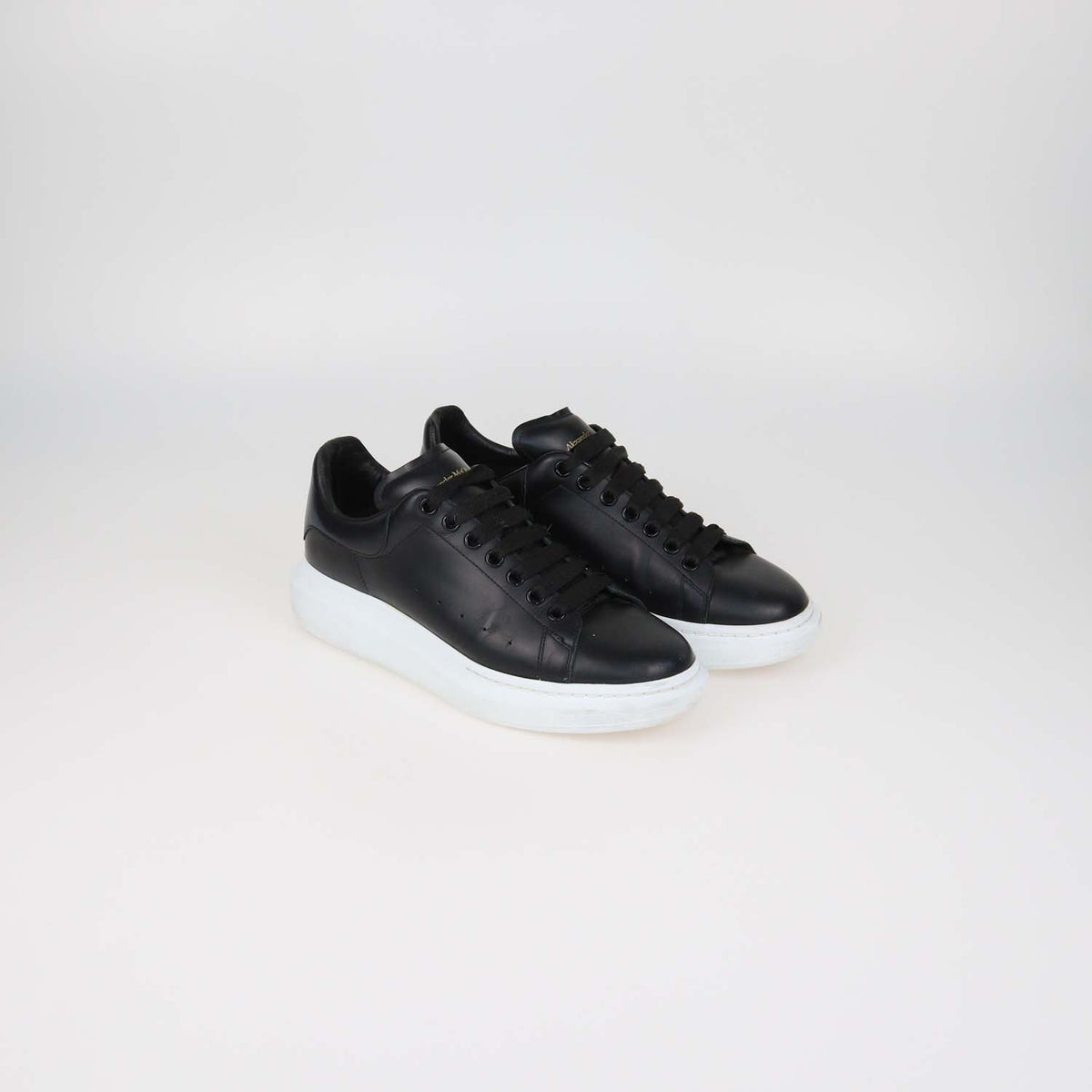Alexander McQueen Black Leather Oversized Sneakers